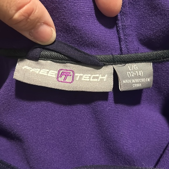 Free Tech Purple Women’s Hooded Fall Jacket sz Lg 12/14 - Picture 7 of 9